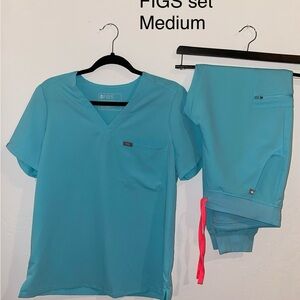 Figs Blue Short Sleeve Tee